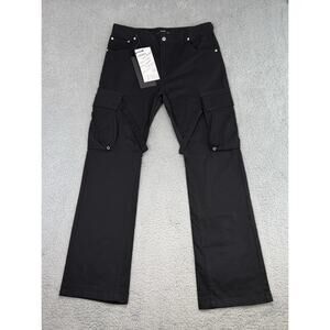 Vuja De Black Cotton Cargo Pants Cargo Sz Xlarge 34x32.5